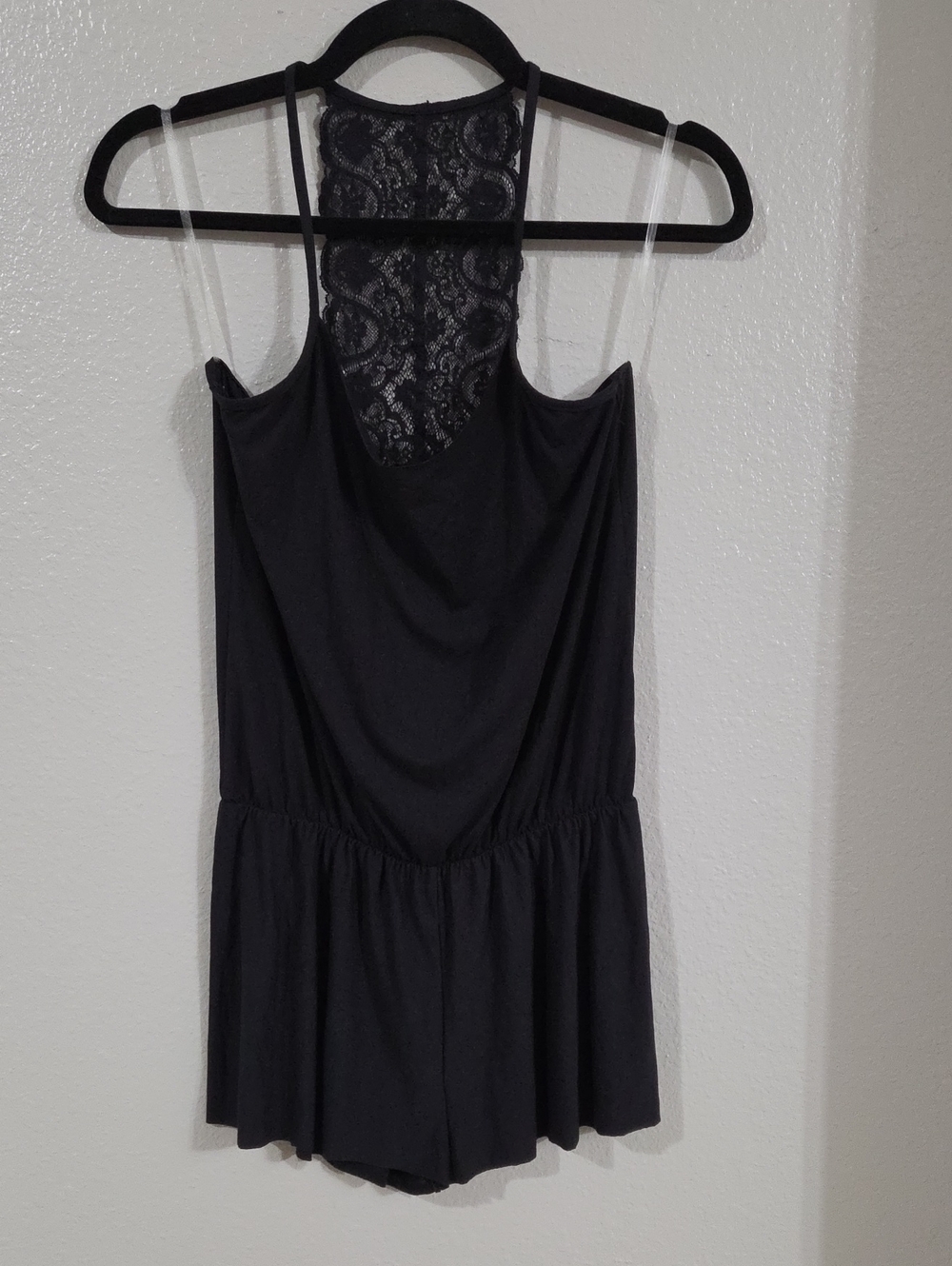 Commando Black Lace-Back Romper